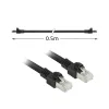 ACT czarny 0,5 m elastyczny patchcord przemysłowy S/FTP CAT7 PUR z łączami RJ45, bez zaczepów (zgodny z CAT6A)
