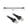 ACT Czarny 10 metrów S/FTP CAT7 PUR elastyczny kabel krosowy typu flex bez haczyków ze złączami RJ45 (zgodny z CAT6A)