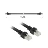 ACT Czarny 15 metrów S/FTP CAT7 PUR elastyczny kabel krosowy bezzaczepowy z wtykami RJ45 (zgodny z CAT6A)