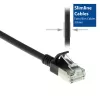 ACT Czarny 10-metrowy kabel krosowy LSZH U/FTP CAT6A slimline do centrów danych z wtykami RJ45 bez zaczepów