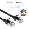 ACT Czarny 10-metrowy kabel krosowy LSZH U/FTP CAT6A slimline do centrów danych z wtykami RJ45 bez zaczepów