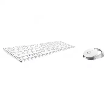 Rapoo 9750M Klawiatura Mysz w zestawie Bezprzewodowa Bluetooth QWERTZ Niemiecki Biała