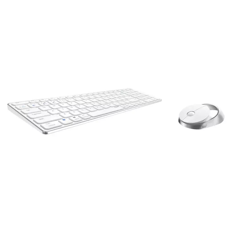 Rapoo 9750M Klawiatura Mysz w zestawie Bezprzewodowa Bluetooth QWERTZ Niemiecki Biała