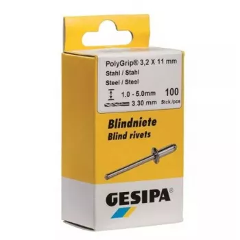 Nity zrywalne GESIPA 1433569 stalowe łeb 6 mm trzpień 3 mm długość 10 mm