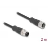 Kabel sieciowy DeLOCK M12 Kabel A-kodowany 8-stykowy wtyk do gniazda Cat5e 2 m Czarny