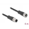 Kabel sieciowy DeLOCK M12 Kabel A-kodowany 8-pin męski na żeński Cat5e 5 m Czarny