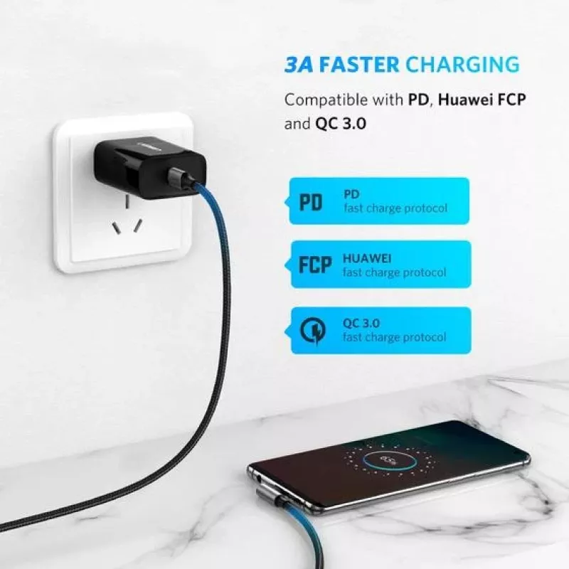 Kabel USB Ugreen 50123 USB 2.0 1 m USB C Czarny, Srebrny