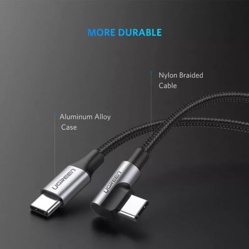 Kabel USB Ugreen 50123 USB 2.0 1 m USB C Czarny, Srebrny