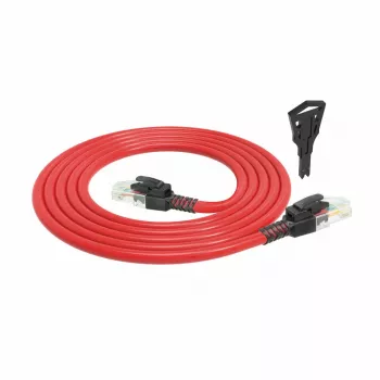 ACT Czerwony 5 metrów U/UTP CAT6A LSZH zamykany patchcord bez zaczepów z wtykami RJ45