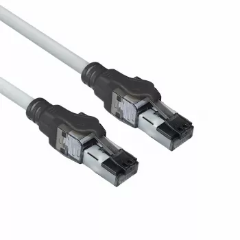 ACT Szary 3 metry S/FTP CAT6A IDC 4PPoE / PoE++ 100W LSZH kabel krosowy z wtykami RJ45