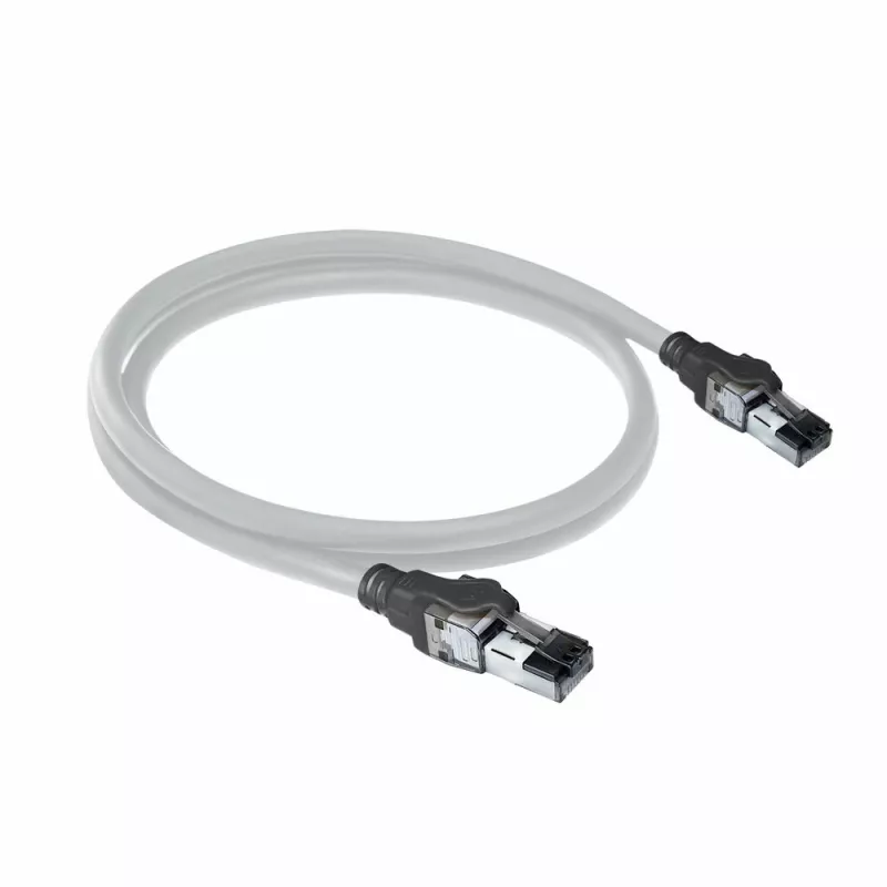 ACT szary 5 metrów S/FTP CAT6A IDC 4PPoE / PoE++ 100W LSZH patch kabel z wtykami RJ45