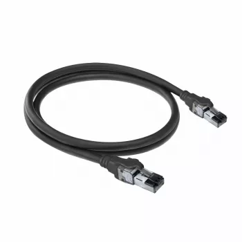 ACT Czarny 3 metry S/FTP CAT6A IDC 4PPoE / PoE++ 100W LSZH kabel krosowy bez zaczepów ze złączami RJ45