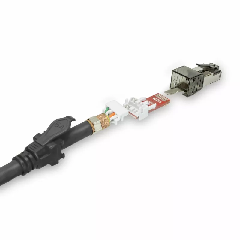 ACT Czarny 3 metry S/FTP CAT6A IDC 4PPoE / PoE++ 100W LSZH kabel krosowy bez zaczepów ze złączami RJ45