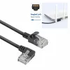 ACT Czarny 2 metry U/UTP CAT6A LSZH Slimline kabel krosowy z wtykami RJ45, 90° skośny w lewo do prostego