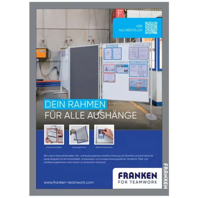 Ramka do tablicy Franken AR15132 Srebrna A3 470x10x650mm 2 szt.
