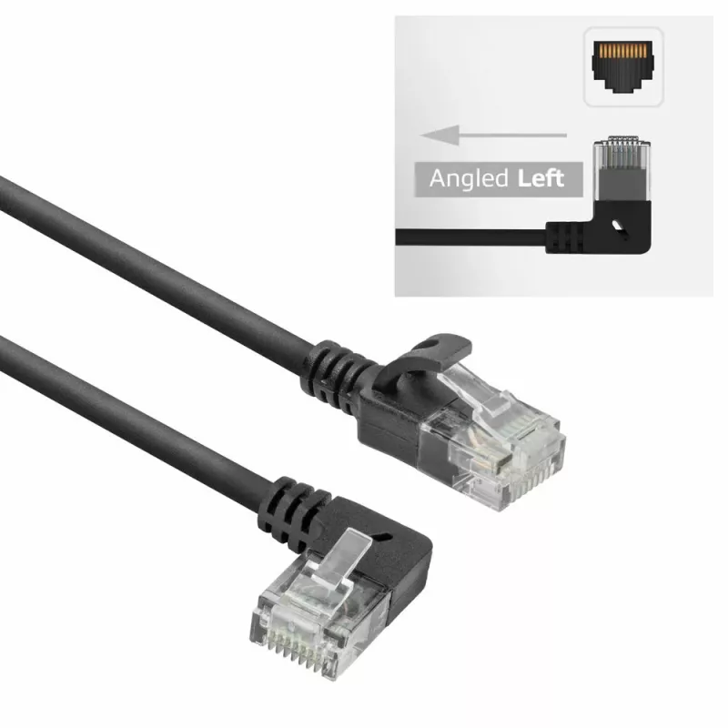 ACT Czarny 3 metry U/UTP CAT6A LSZH Slimline patch kabel z RJ45 DC1903
