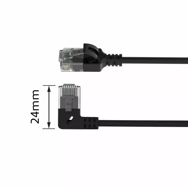 ACT Czarny 3 metry U/UTP CAT6A LSZH Slimline patch kabel z RJ45 DC1903