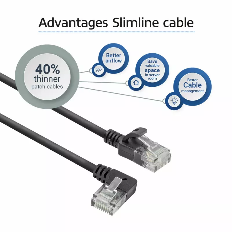 ACT Czarny 3 metry U/UTP CAT6A LSZH Slimline patch kabel z RJ45 DC1903
