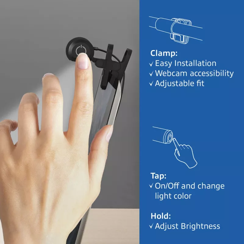 Clip-on laptop LED light bar ACT AC8050, dimmable, USB powered