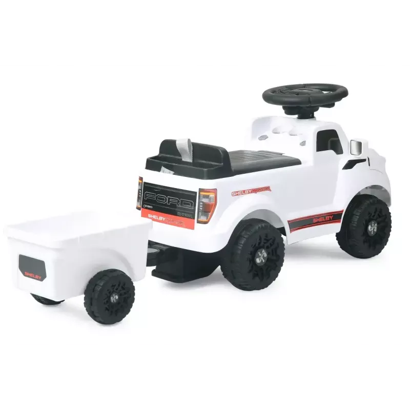 Samochodzik do jazdy Jamara Shelby Ford F-150 Raptor — zasilany bateriami, 1 miejsce, 4 koła, czarno-biały