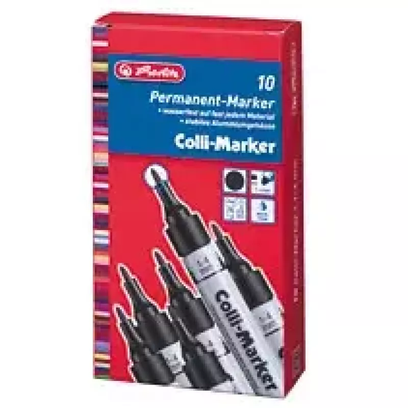 Marker permanentny Herlitz 08860603 Czarny 10 szt.