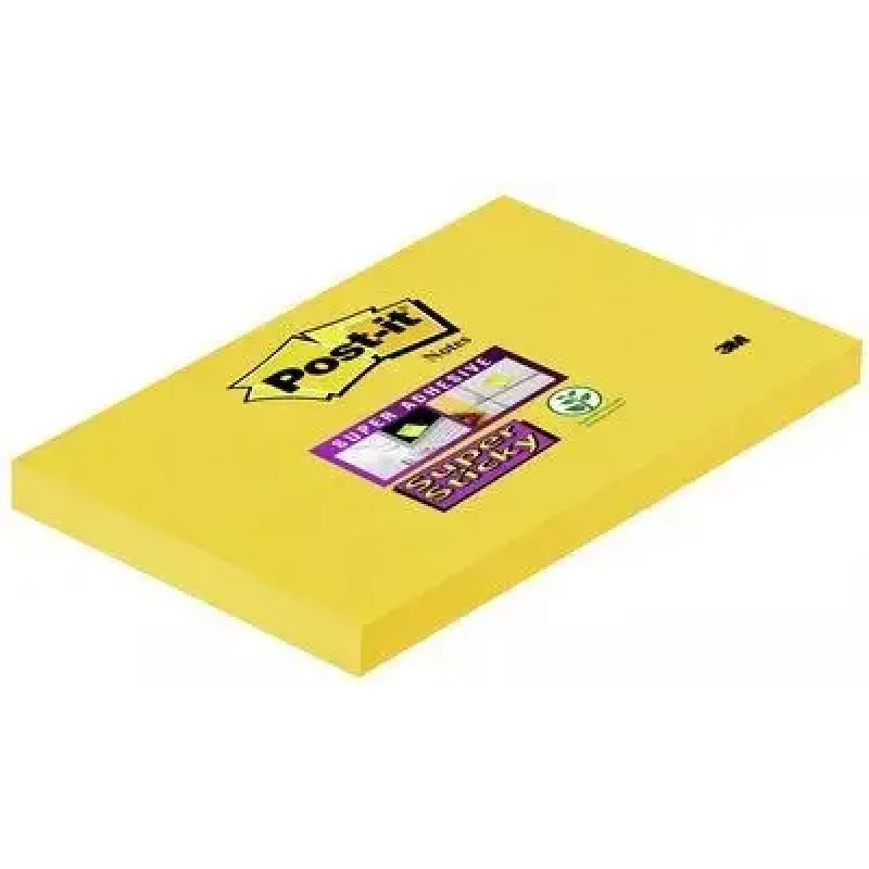 Karteczka samoprzylepna Post-It Papier Prostokątna Żółta 90 arkuszy Samoprzylepna 3M
