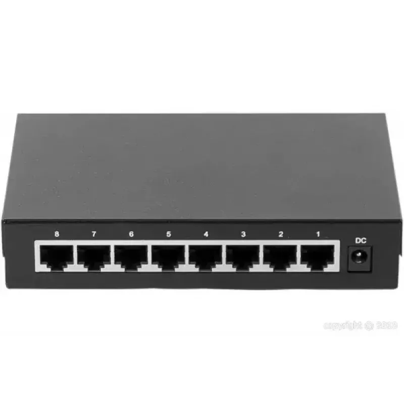 Przełącznik niezarządzalny Dexlan 891008 8 portów Gigabit Ethernet Czarny