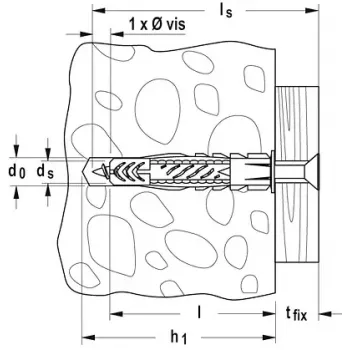 Uniwersalny kołek Fischer UX 5 x 30 R z kołnierzem