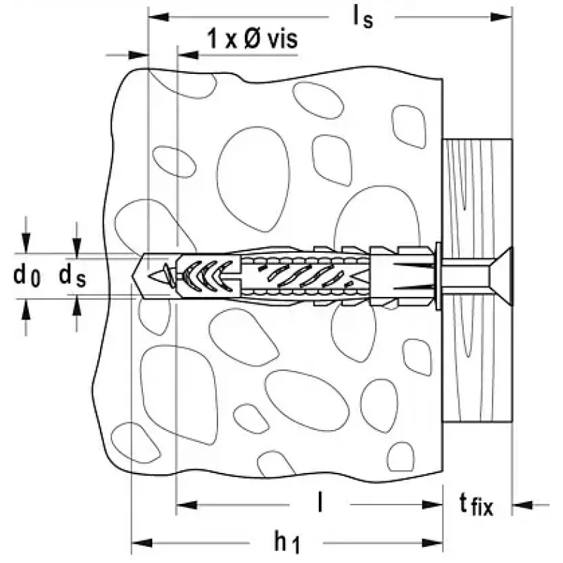 Uniwersalny kołek Fischer UX 5 x 30 R z kołnierzem