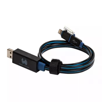 Kabel USB A/Lightning RealPower 0,75 m czarny/niebieski