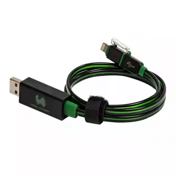 Kabel USB A/Lightning RealPower 0,75 m czarno-zielony