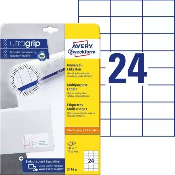 Samoprzylepna etykieta prostokątna AVERY 3474-10