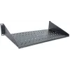 Intellinet 19-calowa półka wspornikowa, 2U, montaż przedni 2-punktowy, głębokość 250 mm, maks. 25 kg, czarna, trzyletnia gwarancja