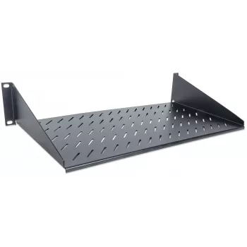 Intellinet 19-calowa półka wspornikowa, 2U, montaż przedni 2-punktowy, głębokość 250 mm, maks. 25 kg, czarna, trzyletnia gwarancja