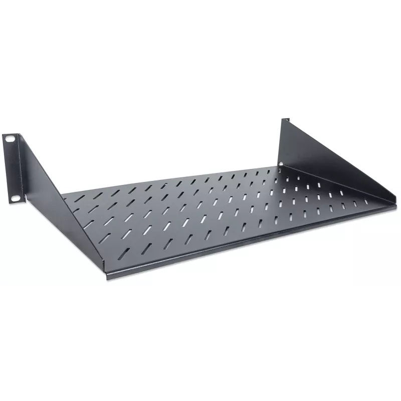 Intellinet 19-calowa półka wspornikowa, 2U, montaż przedni 2-punktowy, głębokość 250 mm, maks. 25 kg, czarna, trzyletnia gwarancja