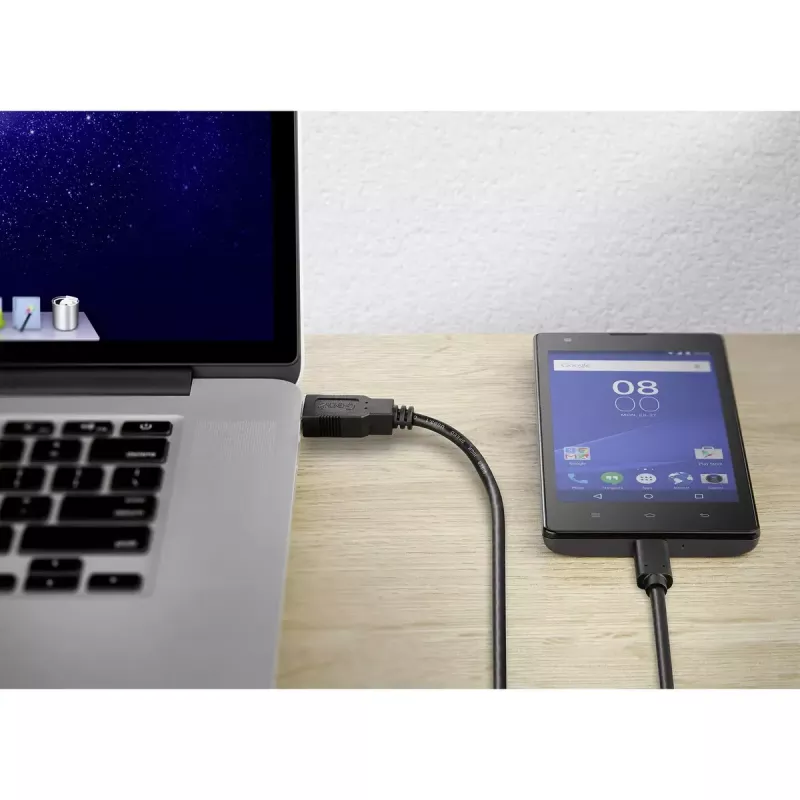 Kabel USB Conrad Renkforce 1460360 USB 3.2 Gen 2 1 m USB A USB C Czarny