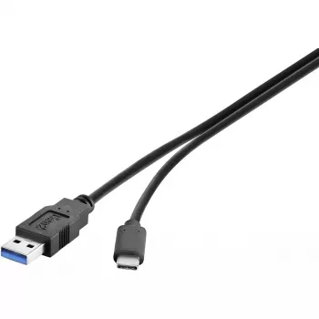 Kabel USB Conrad Renkforce 1460360 USB 3.2 Gen 2 1 m USB A USB C Czarny