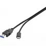 Kabel USB Conrad Renkforce 1460360 USB 3.2 Gen 2 1 m USB A USB C Czarny