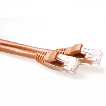 ACT Brązowy 1,5-metrowy kabel sieciowy U/UTP CAT6A z bezzaczepowymi wtykami RJ45