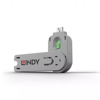 Lindy Klucz do blokady portu USB typu A, zielony, Klucz do blokady portu, USB typu A, zielony, Akrylonitryladienostyren (ABS), 1 szt., Polietylenowa torebka
