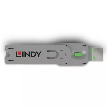 Lindy Klucz do blokady portu USB typu A, zielony, Klucz do blokady portu, USB typu A, zielony, Akrylonitryladienostyren (ABS), 1 szt., Polietylenowa torebka