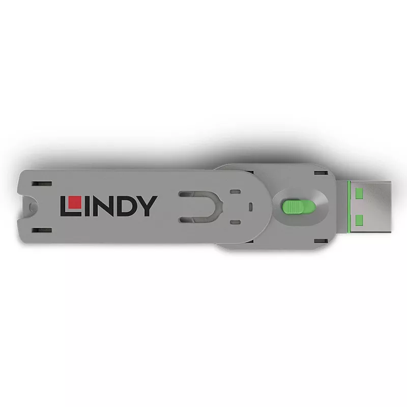 Lindy Klucz do blokady portu USB typu A, zielony, Klucz do blokady portu, USB typu A, zielony, Akrylonitryladienostyren (ABS), 1 szt., Polietylenowa torebka