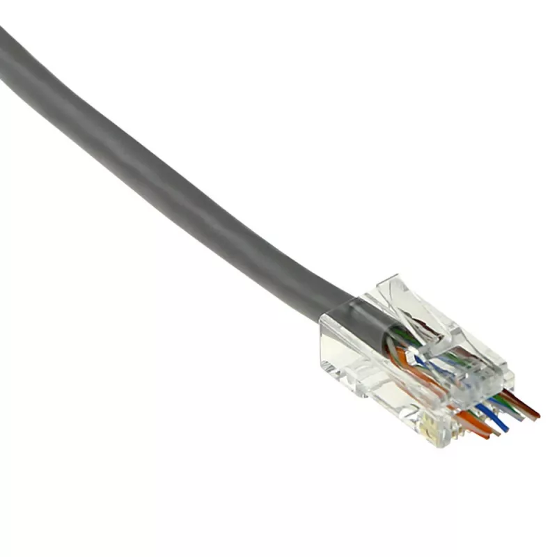 ACT RJ45 (8P/8C) CAT6 easyconnect nieekranowany modularny wtyk do kabla okrągłego z żyłami pełnymi lub linkowymi