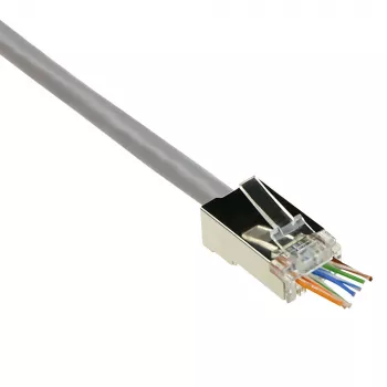 Modułowy złącze ekranowane ACT RJ45 (8P/8C) CAT6 easyconnect do kabla okrągłego z przewodami litymi lub linkowymi