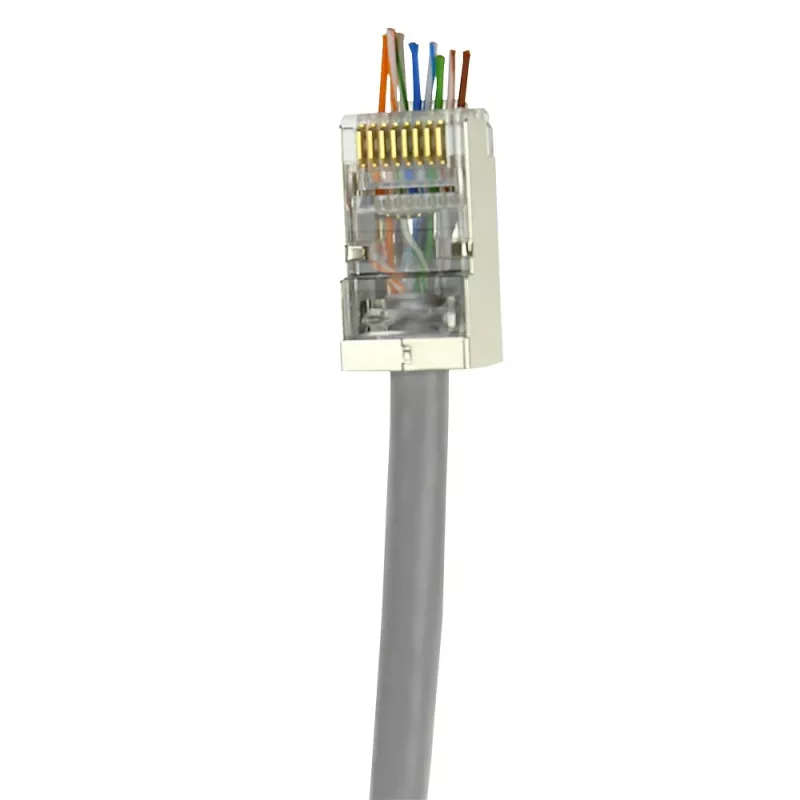 Modułowy złącze ekranowane ACT RJ45 (8P/8C) CAT6 easyconnect do kabla okrągłego z przewodami litymi lub linkowymi
