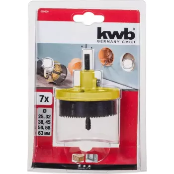 Zestaw otwornic KWB 599000 7 sztuk 6,3 cm do tworzyw sztucznych i drewna