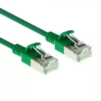 ACT zielony 3 m LSZH U/FTP CAT6A cienki kabel krosowy do centrów danych z wtykami RJ45 bez zaczepów