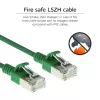 ACT zielony 1,5 m LSZH U/FTP CAT6A cienki kabel krosowy do centrów danych z zabezpieczeniem przed zaczepianiem, ze złączami RJ45