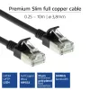 ACT Czarny 3 metry LSZH U/FTP CAT6A datacenter slimline patch kabel snagless złączki RJ45
