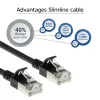 ACT Czarny 5 meter LSZH U/FTP CAT6A datacenter slimline patch kabel snagless z wtykami RJ45